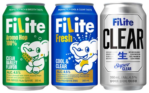 하이트진로 발포주 필라이트, 필라이트 후레쉬, 필라이트 클리어 (사진=하이트진로)